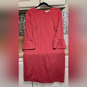 Boden Lavinia Ponte Knit Dress Flare Bell Sleeves 3/4 Sleeves Pink 8